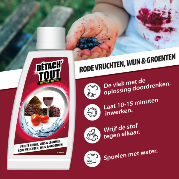 Vlekverwijderaar rood vruchten, wijn en groenten